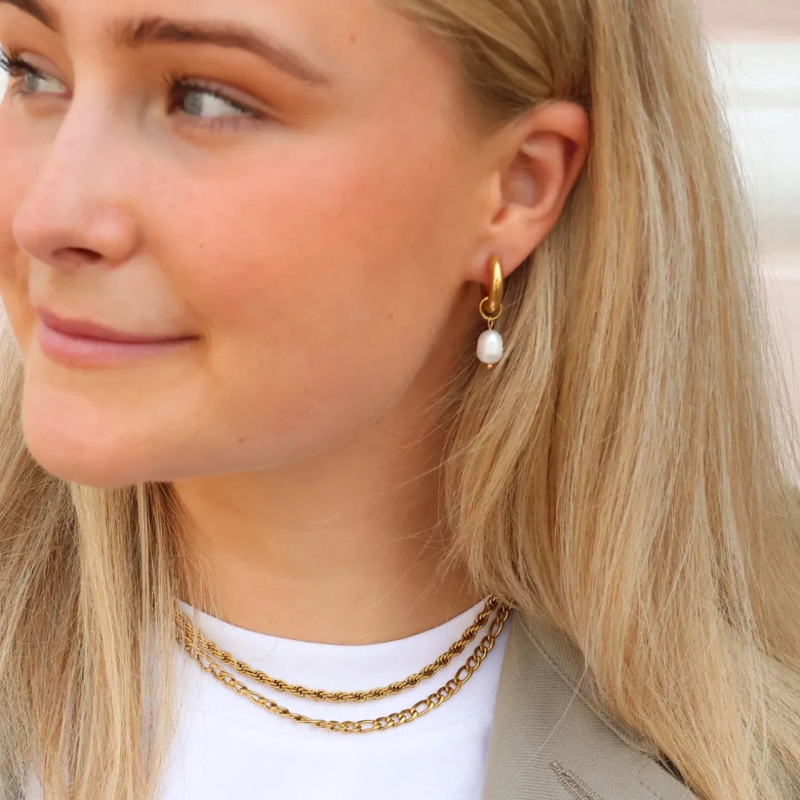 Winther Studio Chunky Pearl Hoops| Øreringe