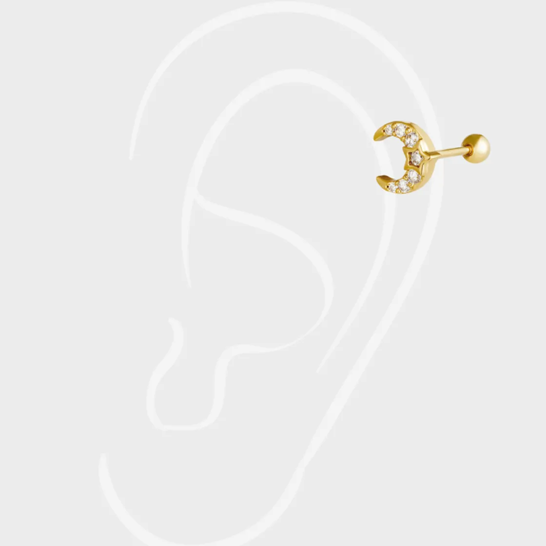 Winther Studio Moonstone Piercing| Piercingsmykker|Øreringe