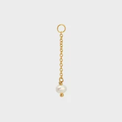 Winther Studio Pearl Chain Charm| Øreringe
